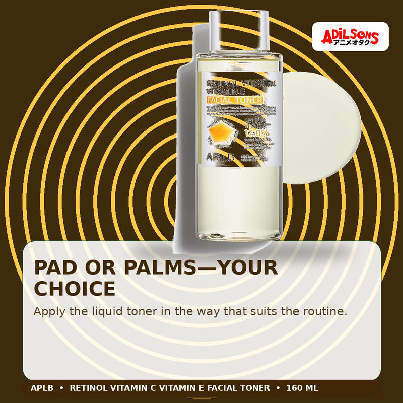 APLB Retinol Vitamin C Vitamin E Facial Toner 160ml — Pad Or Palms—Your Choice — Adilsons
