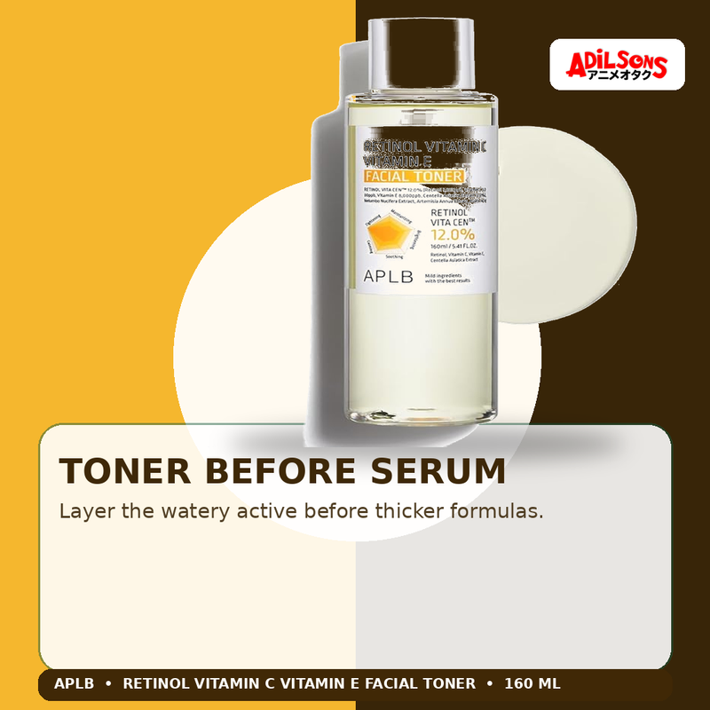 APLB Retinol Vitamin C Vitamin E Facial Toner 160ml — Toner Before Serum — Adilsons