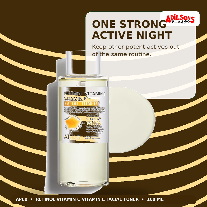 APLB Retinol Vitamin C Vitamin E Facial Toner 160ml — One Strong Active Night — Adilsons