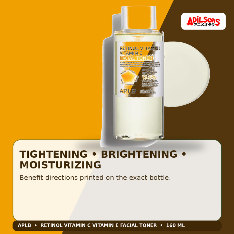 APLB Retinol Vitamin C Vitamin E Facial Toner 160ml — Tightening • Brightening • Moisturizing — Adilsons
