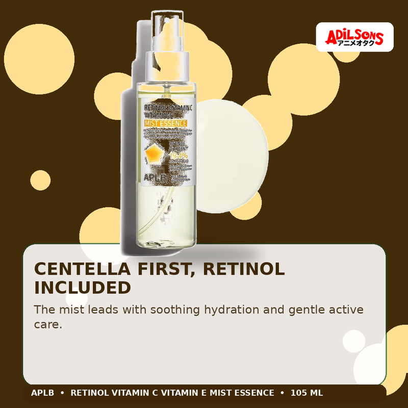 APLB Retinol Vitamin C Vitamin E Mist Essence 105ml — Centella First, Retinol Included — Adilsons