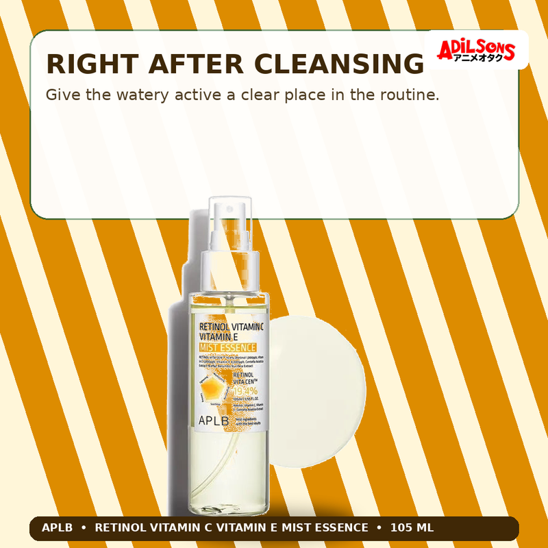 APLB Retinol Vitamin C Vitamin E Mist Essence 105ml — Right After Cleansing — Adilsons
