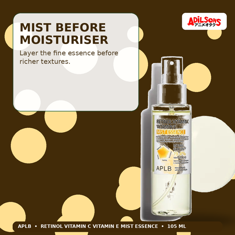 APLB Retinol Vitamin C Vitamin E Mist Essence 105ml — Mist Before Moisturiser — Adilsons