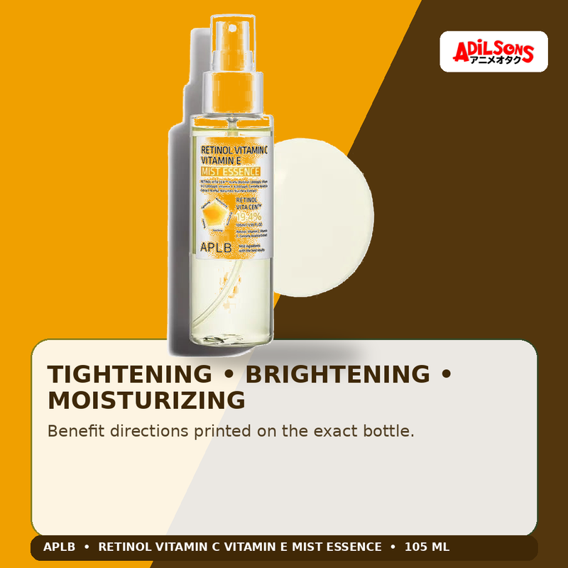 APLB Retinol Vitamin C Vitamin E Mist Essence 105ml — Tightening • Brightening • Moisturizing — Adilsons