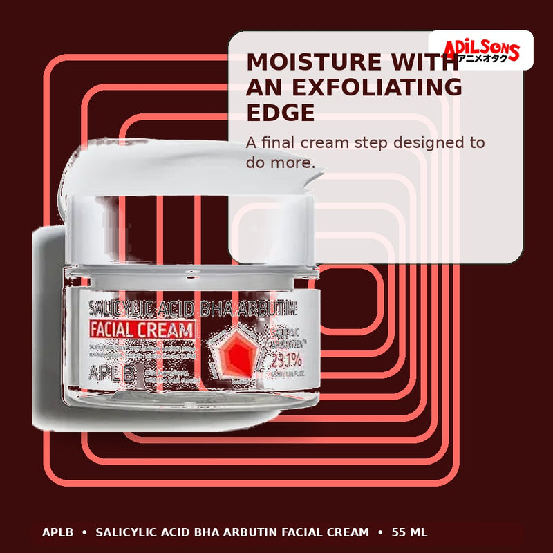 APLB Salicylic Acid BHA Arbutin Facial Cream 55ml — Moisture With An Exfoliating Edge — Adilsons