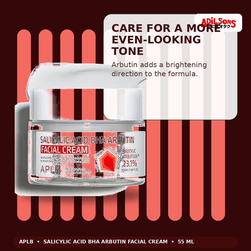APLB Salicylic Acid BHA Arbutin Facial Cream 55ml — Care For A More Even-Looking Tone — Adilsons