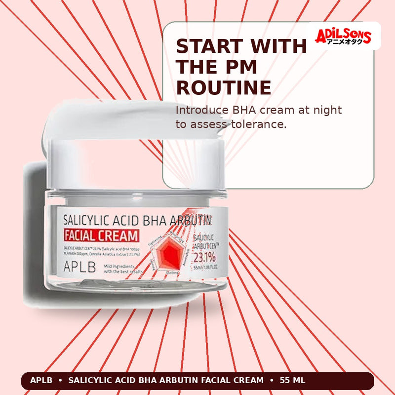APLB Salicylic Acid BHA Arbutin Facial Cream 55ml — Start With The Pm Routine — Adilsons
