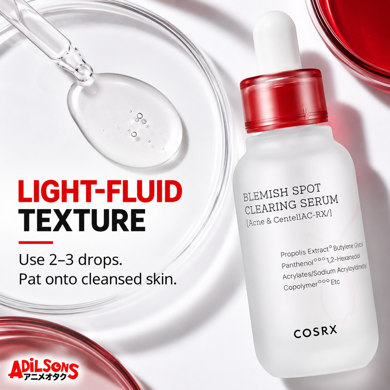 COSRX AC Collection Blemish Spot Clearing Serum — texture usage | Adilsons creative 3
