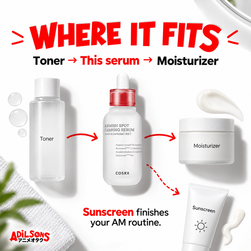 COSRX AC Collection Blemish Spot Clearing Serum — routine position | Adilsons creative 5