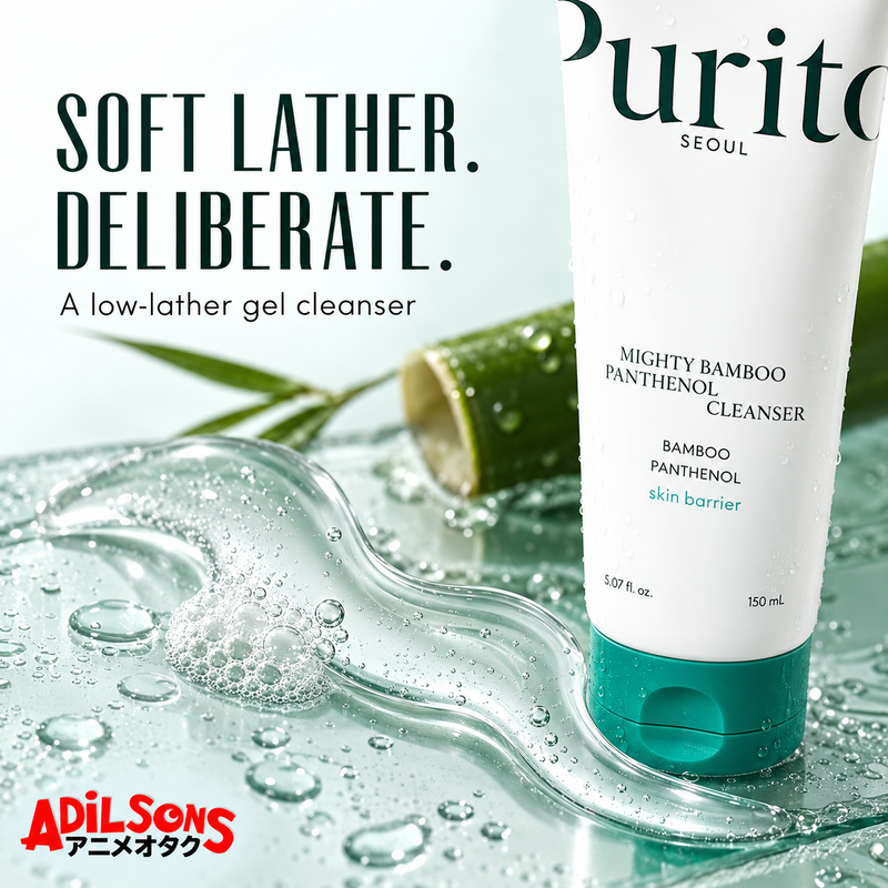 PURITO Seoul Mighty Bamboo Panthenol Cleanser 150ml — texture usage | Adilsons creative 3