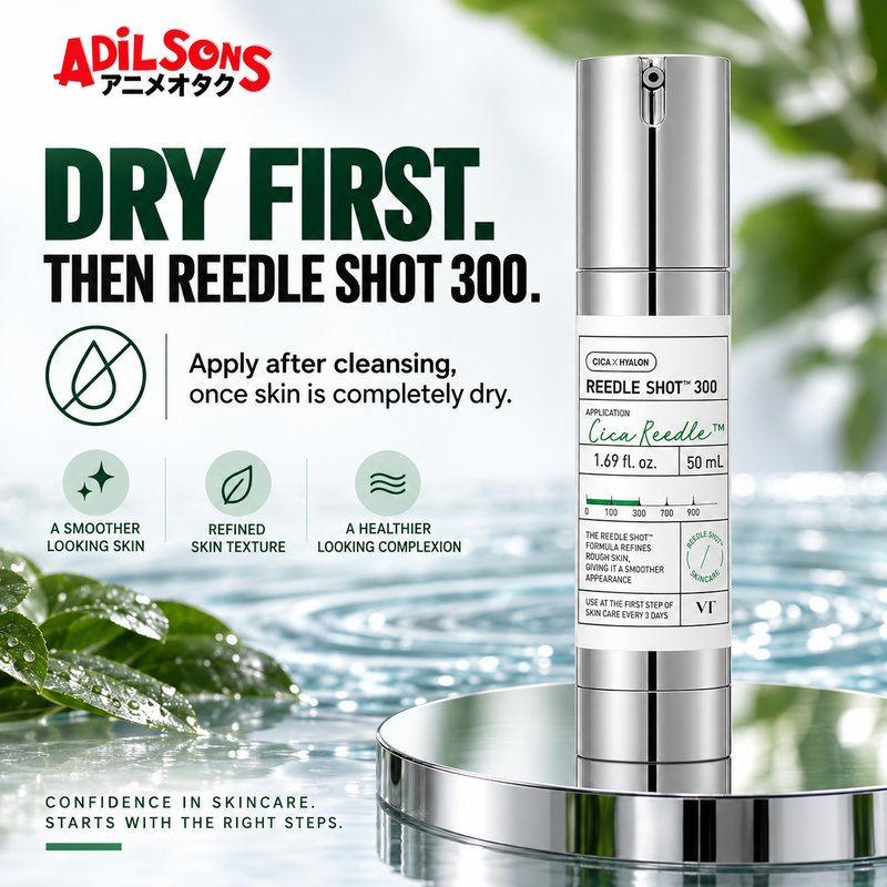 Adilsons Beauty ad for VT Reedle Shot 300 50 mL: Dry First. Then Reedle Shot 300..