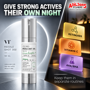 Adilsons Beauty ad for VT Reedle Shot 300 50 mL: Give Strong Actives Their Own Night.