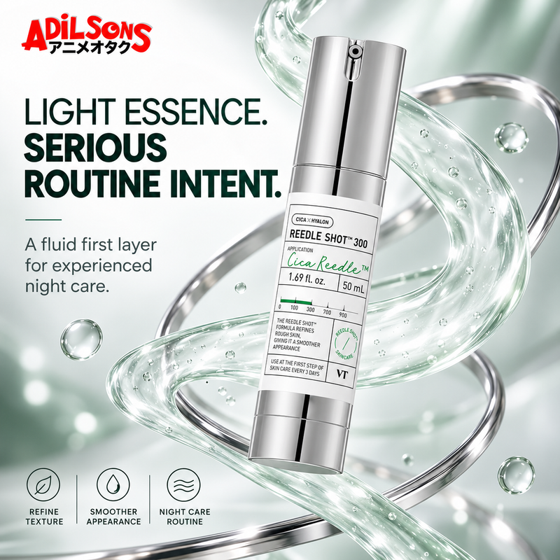 Adilsons Beauty ad for VT Reedle Shot 300 50 mL: Light Essence. Serious Routine Intent..