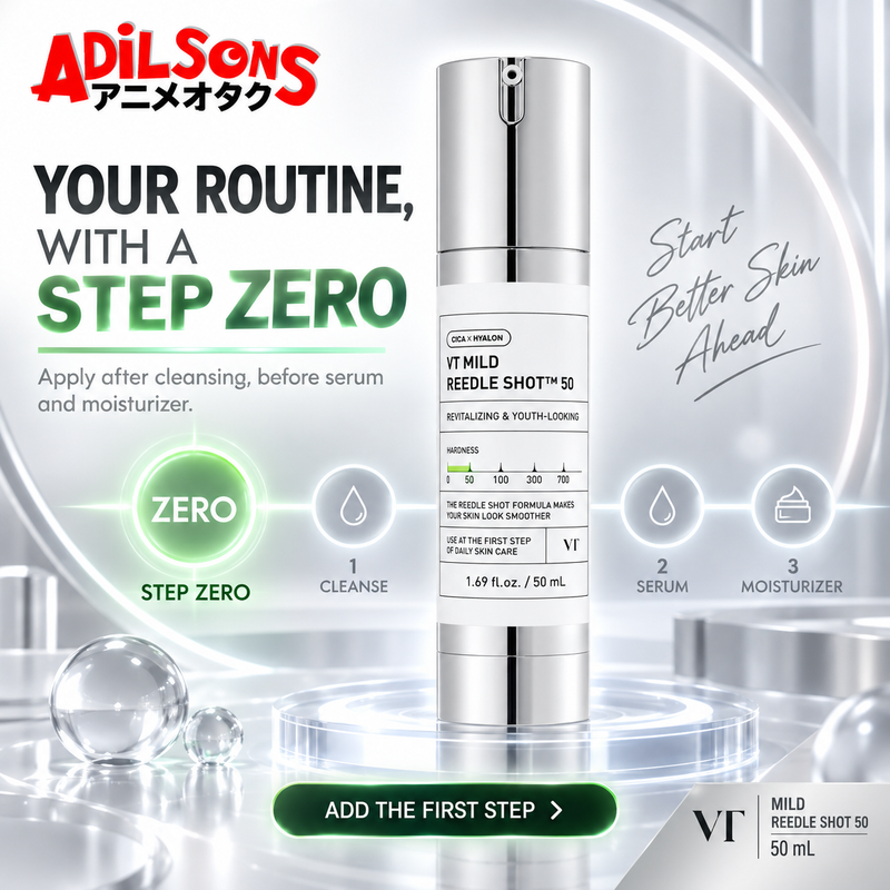 Adilsons sales creative for VT Mild Reedle Shot 50 50ml: Your Routine, With A Step Zero.