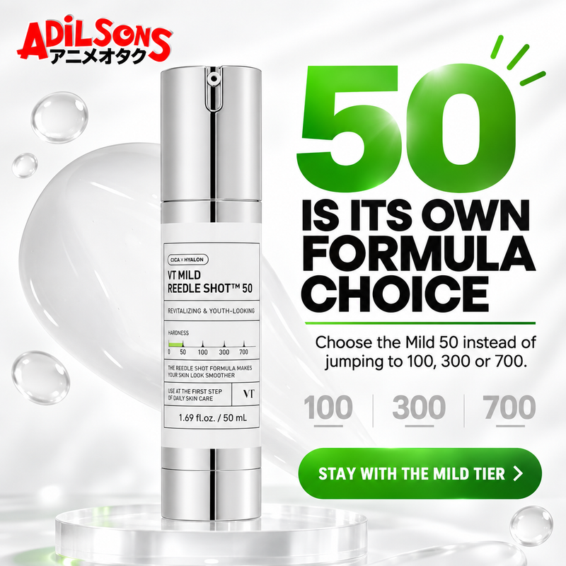 Adilsons sales creative for VT Mild Reedle Shot 50 50ml: 50 Is Its Own Formula Choice.