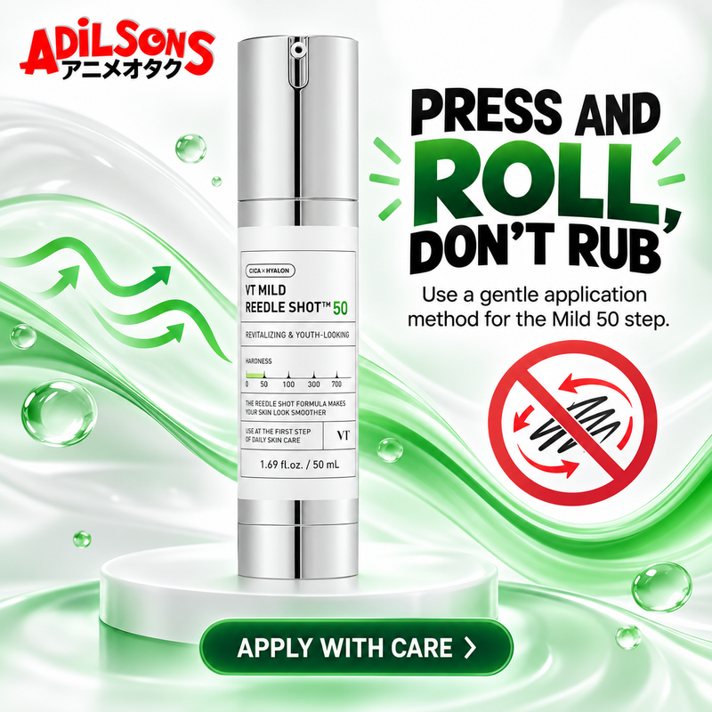 Adilsons sales creative for VT Mild Reedle Shot 50 50ml: Press And Roll, Don’T Rub.