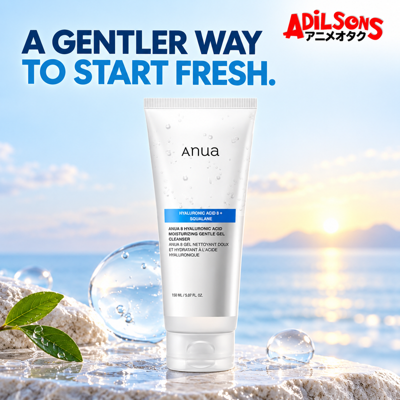 Anua 8 Hyaluronic Acid Moisturizing Gentle Gel Cleanser 150ml ad: A Gentler Way To Start Fresh.