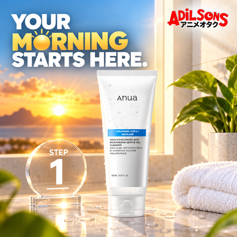 Anua 8 Hyaluronic Acid Moisturizing Gentle Gel Cleanser 150ml ad: Your Morning Starts Here.