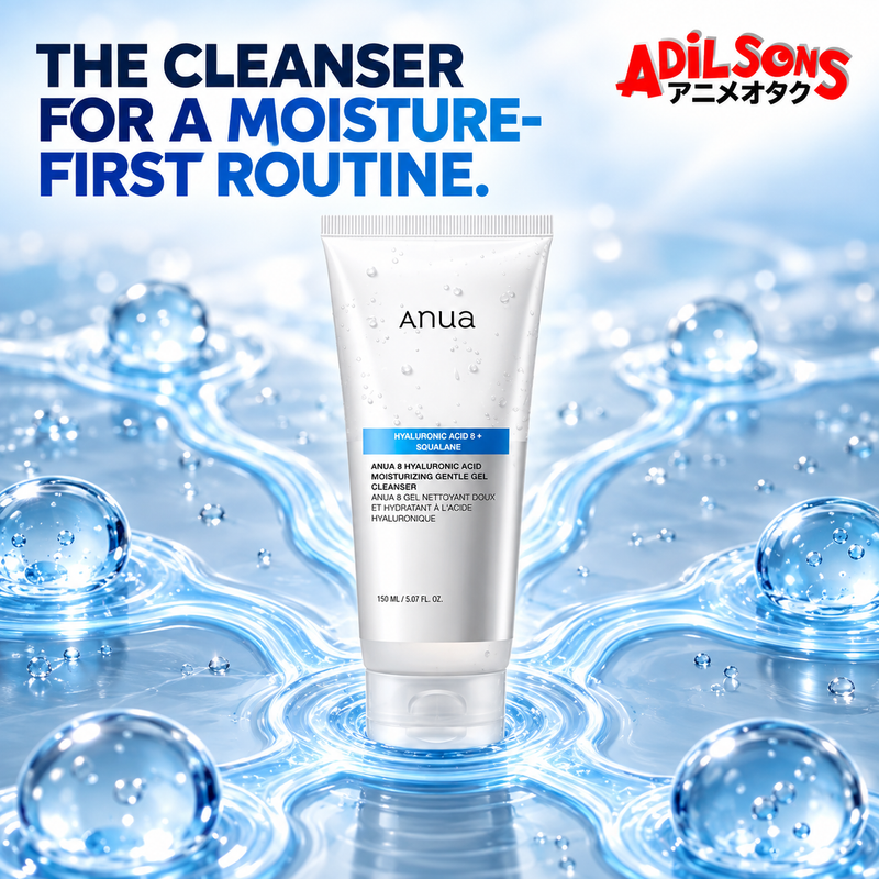 Anua 8 Hyaluronic Acid Moisturizing Gentle Gel Cleanser 150ml ad: The Cleanser For A Moisture-First Routine.