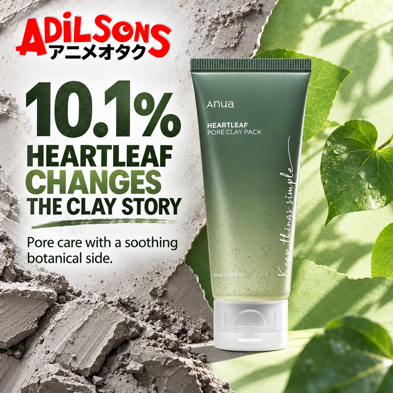 Adilsons ad for Anua Heartleaf Pore Clay Pack 100ml: 10.1% Heartleaf Changes The Clay Story