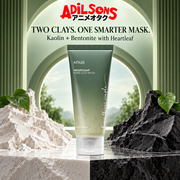 Adilsons ad for Anua Heartleaf Pore Clay Pack 100ml: Two Clays. One Smarter Mask.