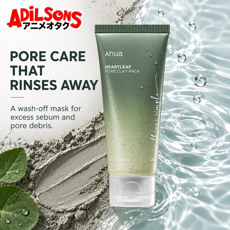 Adilsons ad for Anua Heartleaf Pore Clay Pack 100ml: Pore Care That Rinses Away