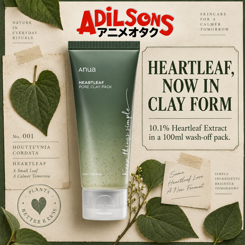 Adilsons ad for Anua Heartleaf Pore Clay Pack 100ml: Heartleaf, Now In Clay Form