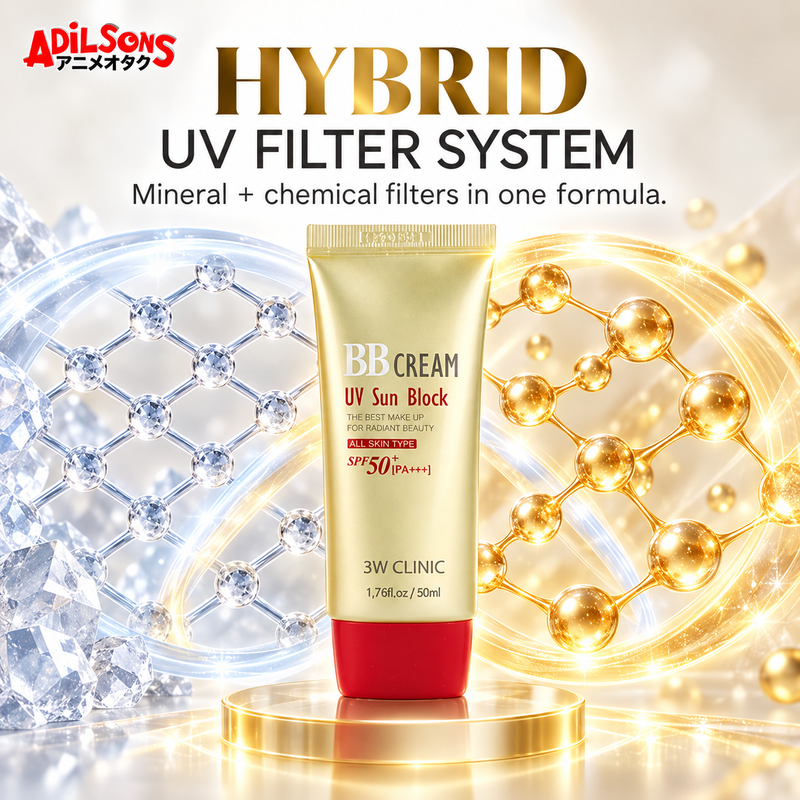 Adilsons Beauty 3W Clinic UV Sun Block BB Cream creative: Purchase for hybrid mineral and chemical UV filter system