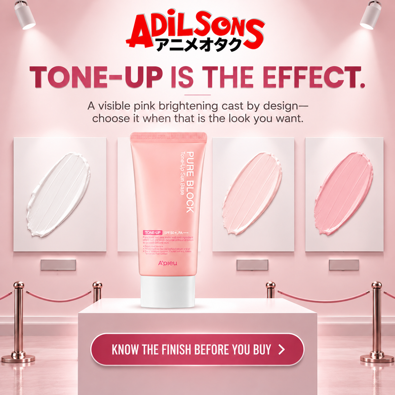 Adilsons sales creative for A'pieu Pure Block Tone-Up Sun Base EX 50ml: Tone-Up Is The Effect.