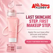 Adilsons sales creative for A'pieu Pure Block Tone-Up Sun Base EX 50ml: Last Skincare Step. First Makeup Step.
