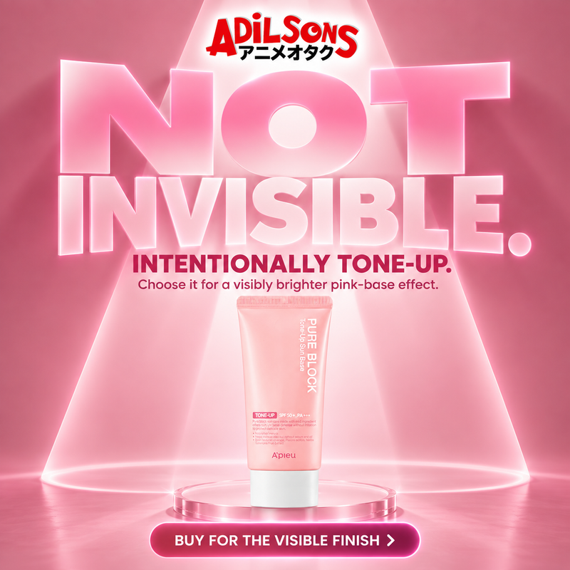 Adilsons sales creative for A'pieu Pure Block Tone-Up Sun Base EX 50ml: Not Invisible. Intentionally Tone-Up.