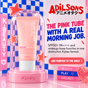 Adilsons sales creative for A'pieu Pure Block Tone-Up Sun Base EX 50ml: The Pink Tube With A Real Morning Job.