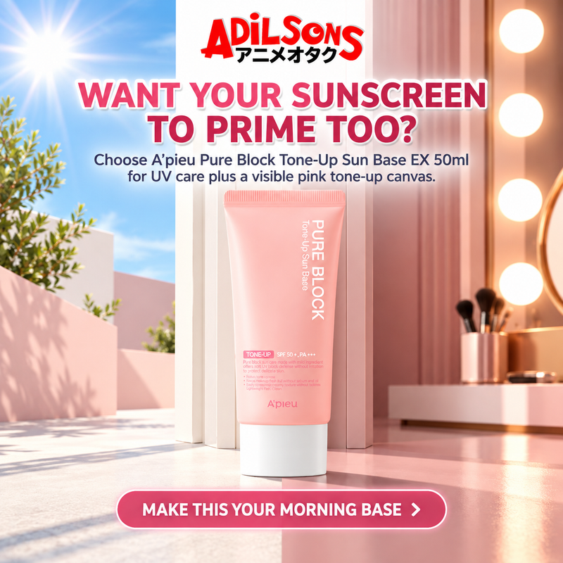 Adilsons sales creative for A'pieu Pure Block Tone-Up Sun Base EX 50ml: Want Your Sunscreen To Prime Too?