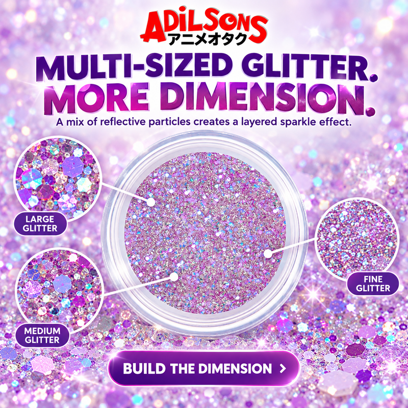 Adilsons creative for Unleashia Get Loose Glitter Gel 4g — MULTI-SIZED GLITTER. MORE DIMENSION.
