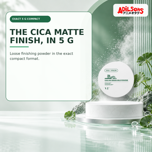 Adilsons Beauty creative for VT Cica No-Sebum Mild Powder 5g — Exact 5g format.