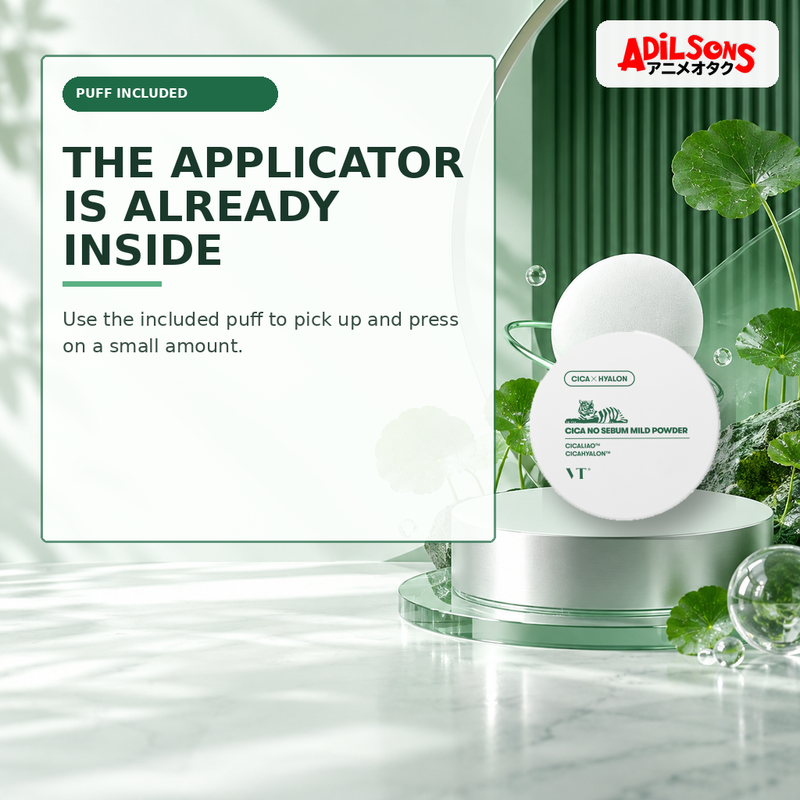 Adilsons Beauty creative for VT Cica No-Sebum Mild Powder 5g — Included puff.
