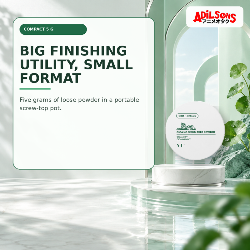 Adilsons Beauty creative for VT Cica No-Sebum Mild Powder 5g — Portable format.