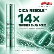 VT Reti-A Reedle Shot 100 50ml creative: CICA REEDLE: 14× THINNER THAN PORES.