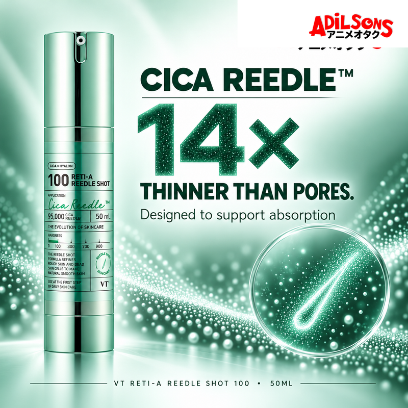 VT Reti-A Reedle Shot 100 50ml creative: CICA REEDLE: 14× THINNER THAN PORES.