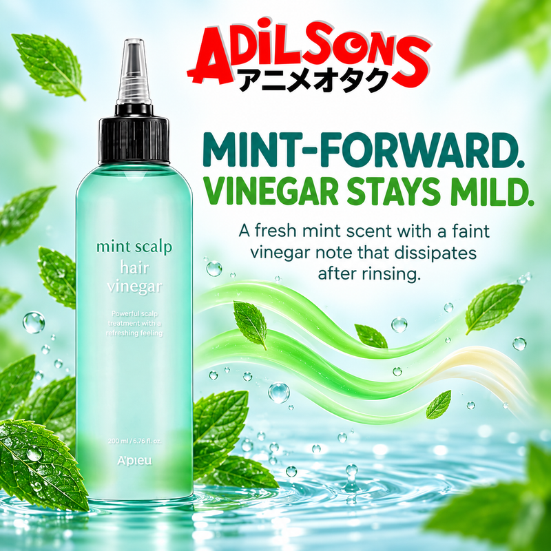 Adilsons creative for A'pieu Mint Scalp & Hair Vinegar 200ML — MINT-FORWARD. VINEGAR STAYS MILD.