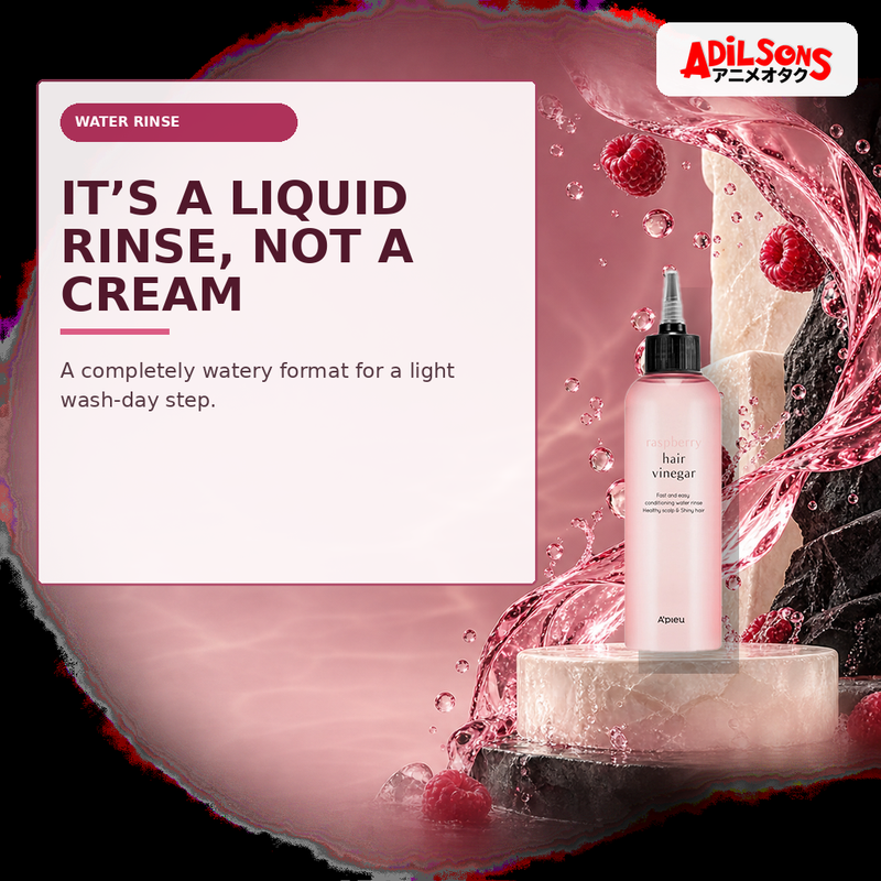 Adilsons Beauty creative for A'pieu Raspberry Hair Vinegar 200ml — Watery texture.