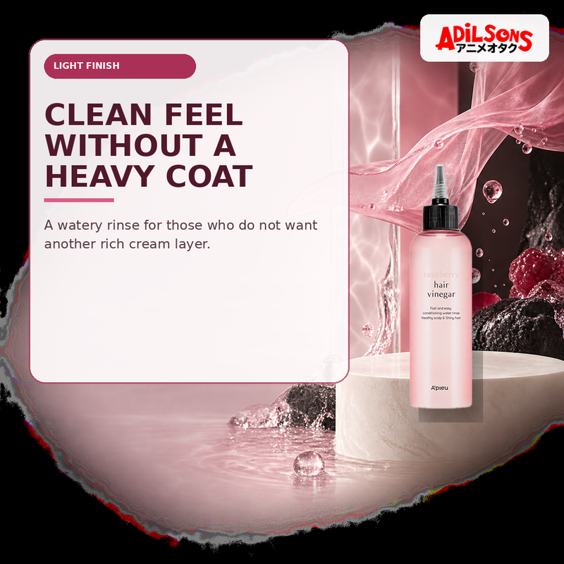Adilsons Beauty creative for A'pieu Raspberry Hair Vinegar 200ml — Lightweight finish.