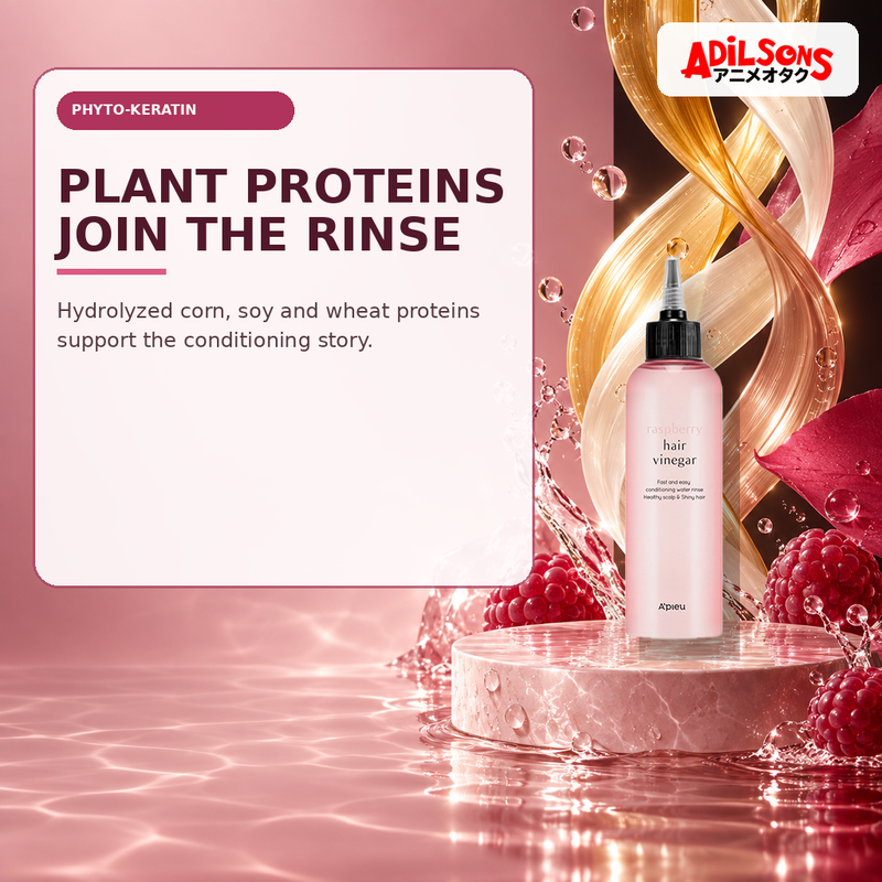 Adilsons Beauty creative for A'pieu Raspberry Hair Vinegar 200ml — Plant protein blend.