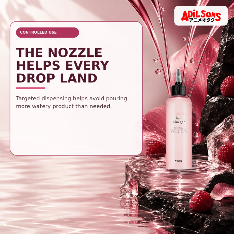 Adilsons Beauty creative for A'pieu Raspberry Hair Vinegar 200ml — Controlled dispensing.