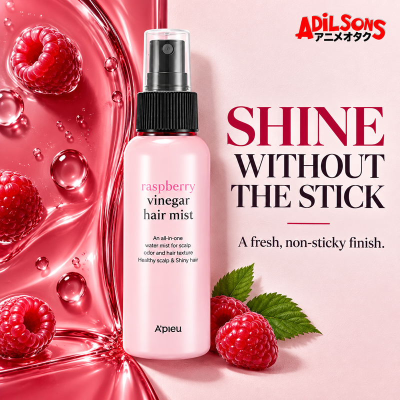 Adilsons Beauty A'pieu Raspberry Vinegar Hair Mist creative: Purchase for non-sticky finish