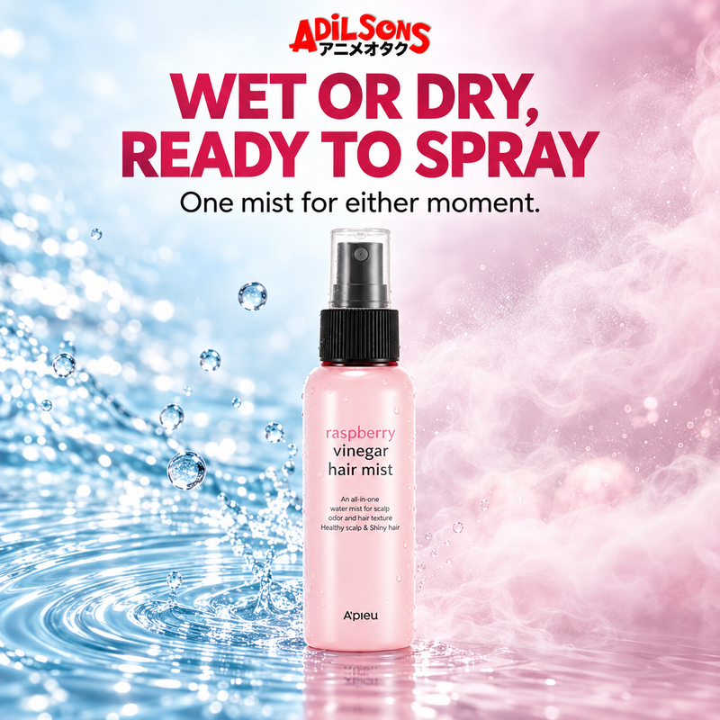 Adilsons Beauty A'pieu Raspberry Vinegar Hair Mist creative: Purchase for wet-or-dry use versatility