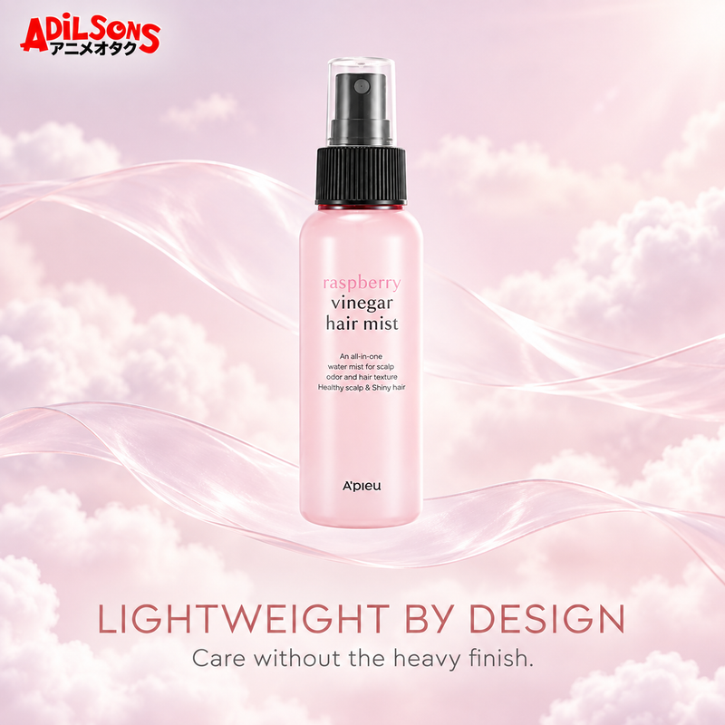 Adilsons Beauty A'pieu Raspberry Vinegar Hair Mist creative: Purchase for lightweight care that avoids weighing hair down