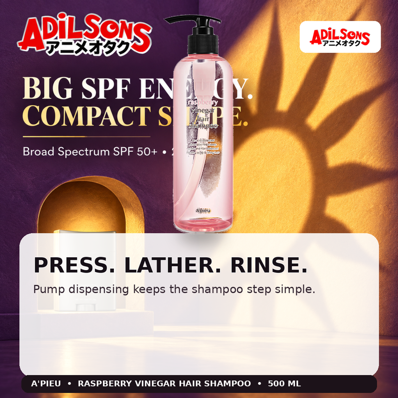 A'pieu Raspberry Vinegar Hair Shampoo 500ml — Press. Lather. Rinse. — Adilsons