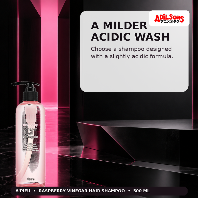 A'pieu Raspberry Vinegar Hair Shampoo 500ml — A Milder Acidic Wash — Adilsons
