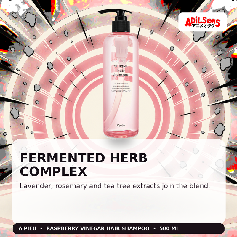 A'pieu Raspberry Vinegar Hair Shampoo 500ml — Fermented Herb Complex — Adilsons
